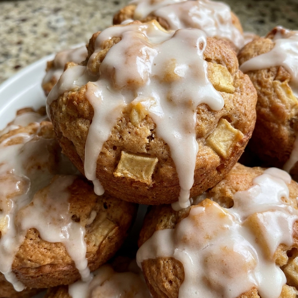 Diced Granny Smith apples folded into thick spiced batter for baked apple fritters.