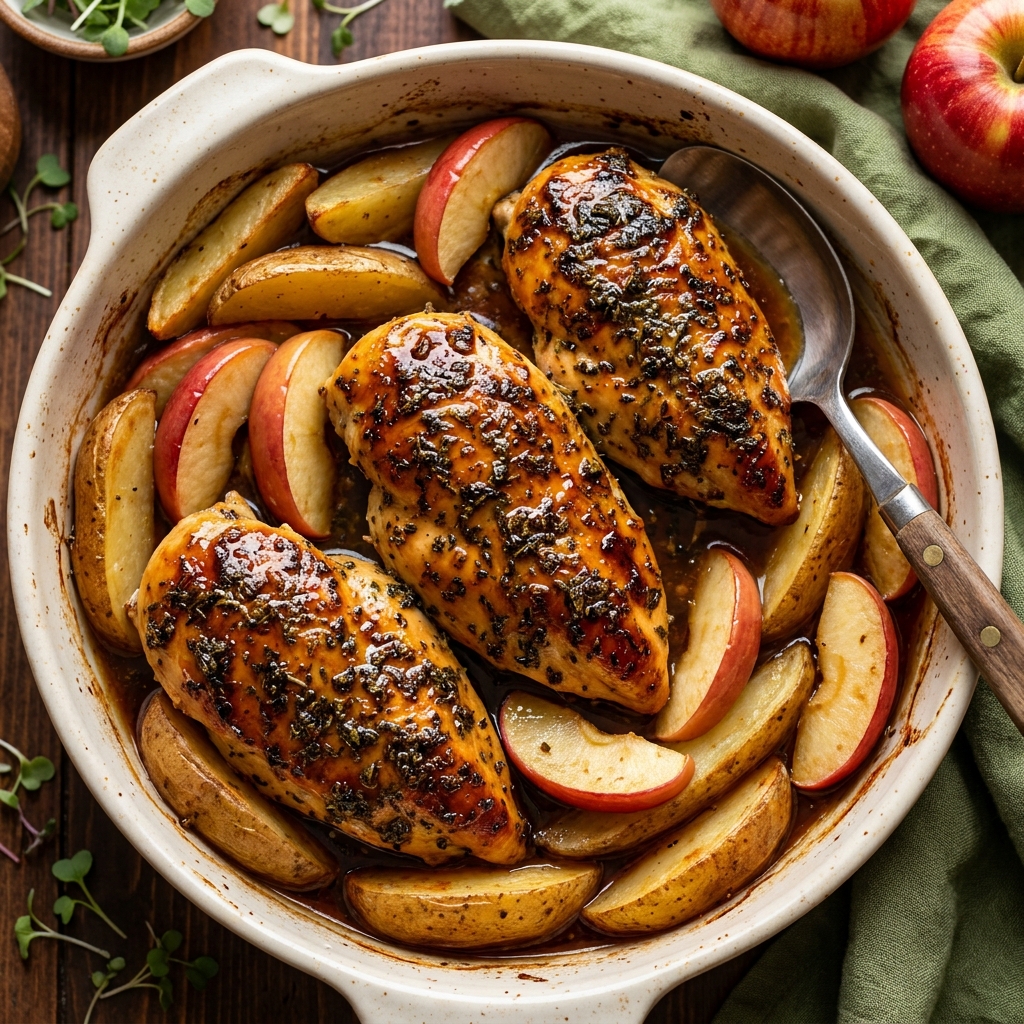 Apple Honey Dijon Chicken Breasts — Golden Juicy Bake