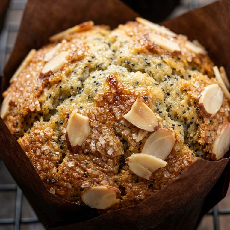 Bakery-Style Almond Poppy Seed Muffins