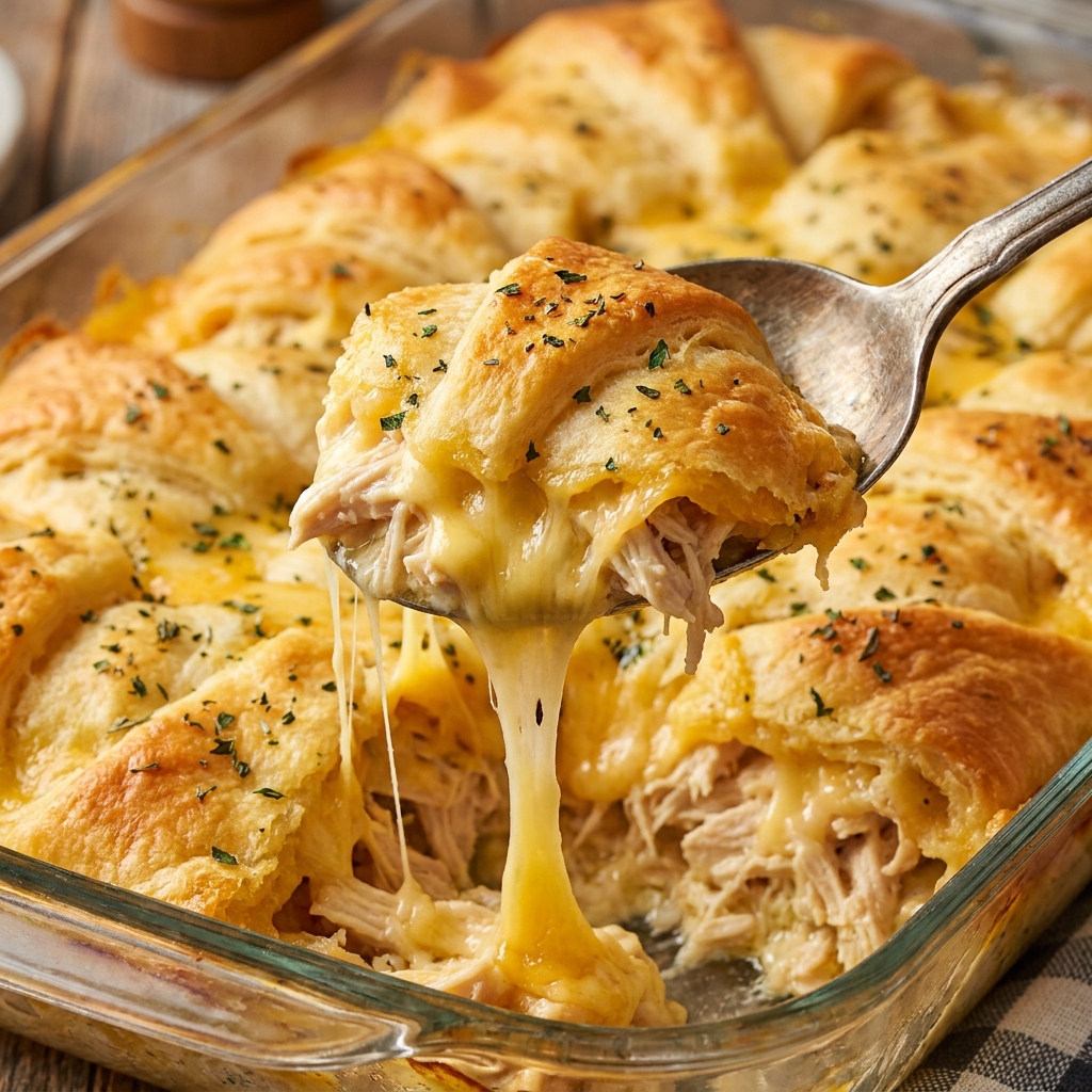 Chicken Crescent Roll Casserole Recipe, Creamy & Golden