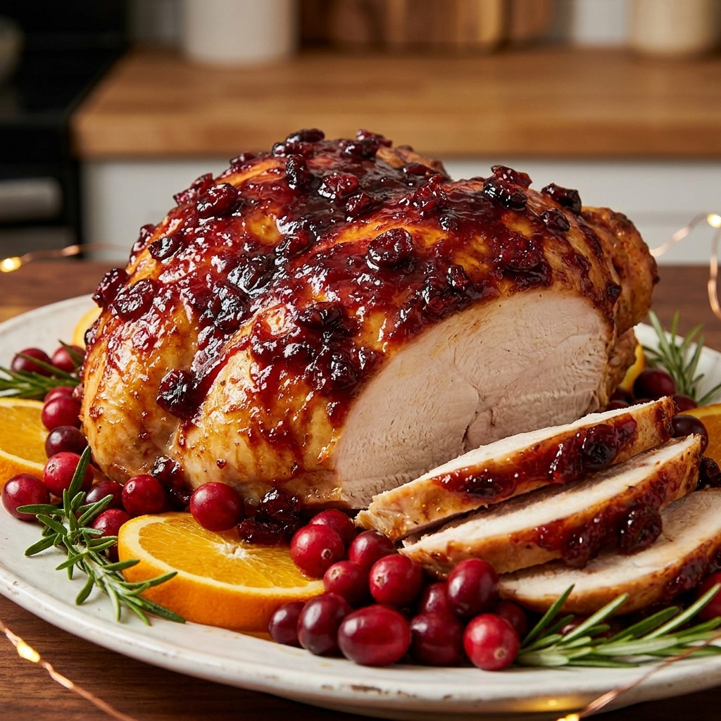 Cranberry Orange Turkey Breast With Crispy Skin