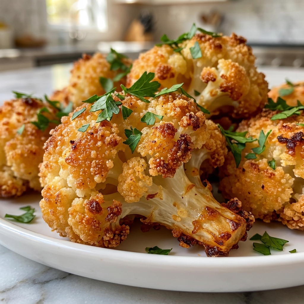 Coating cauliflower florets with parmesan and panko mixture