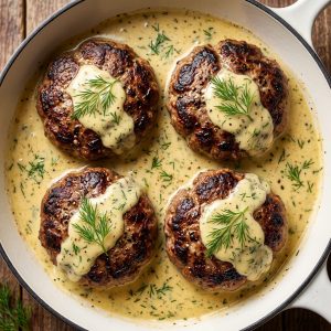 Hamburger Steaks in Creamy Dill Sauce