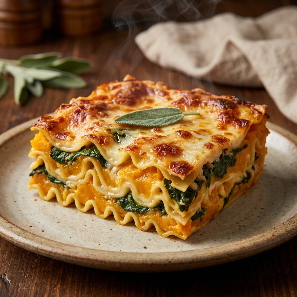 Spinach Lasagna with Butternut Squash Layers Recipe