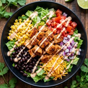 High Protein Chicken Taco Salad Bowl Recipe