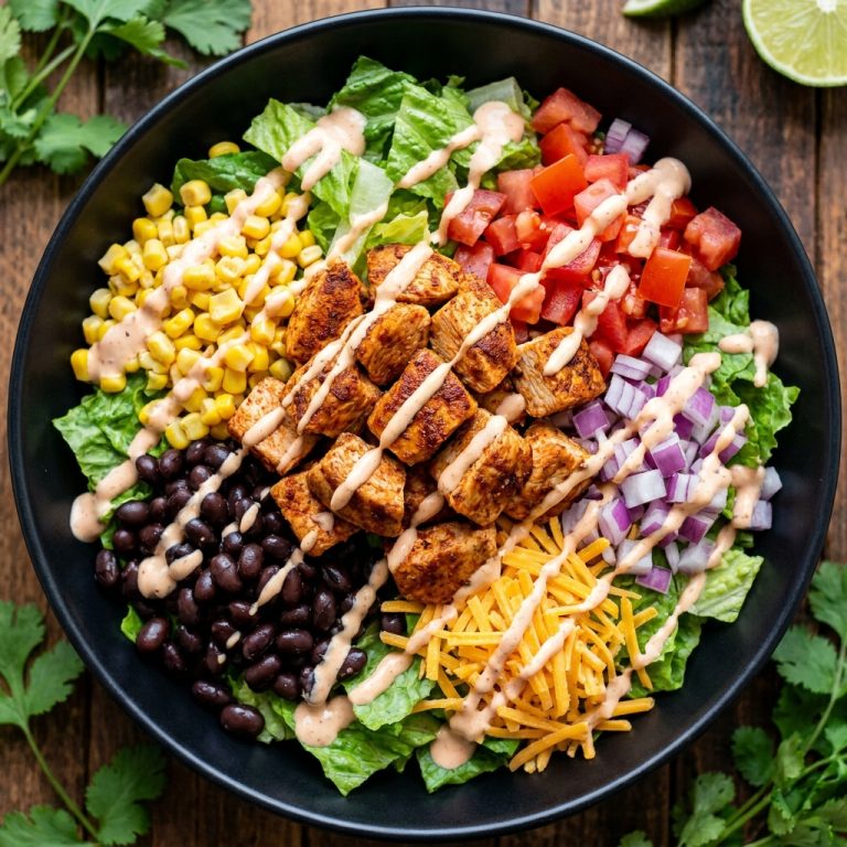 High Protein Chicken Taco Salad Bowl Recipe