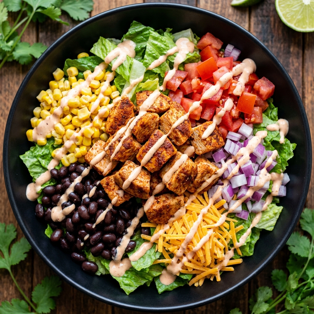 High Protein Chicken Taco Salad Bowl Recipe at Home