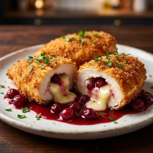 Impressive Cranberry Brie Stuffed Chicken