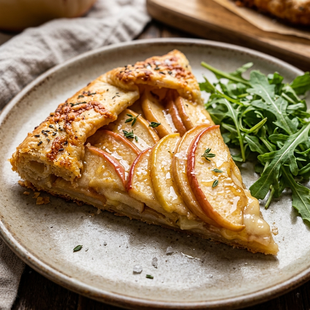Apple Cheddar Galette with Crispy Herb Cheddar Crust