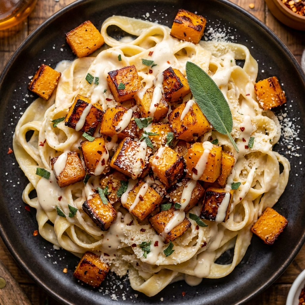 Step-by-step roasting butternut squash and frying sage in brown butter.