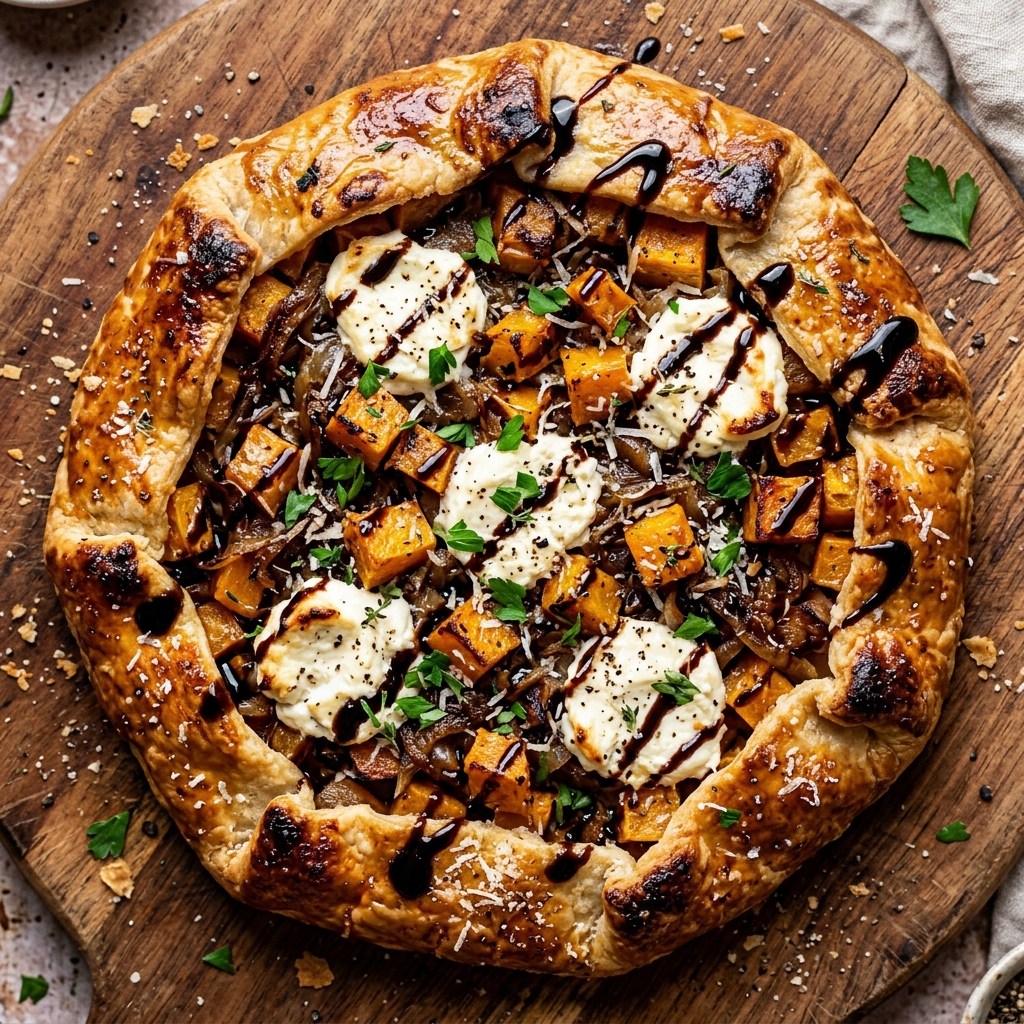 Caramelized Onion Butternut Squash Tart Recipe at Home