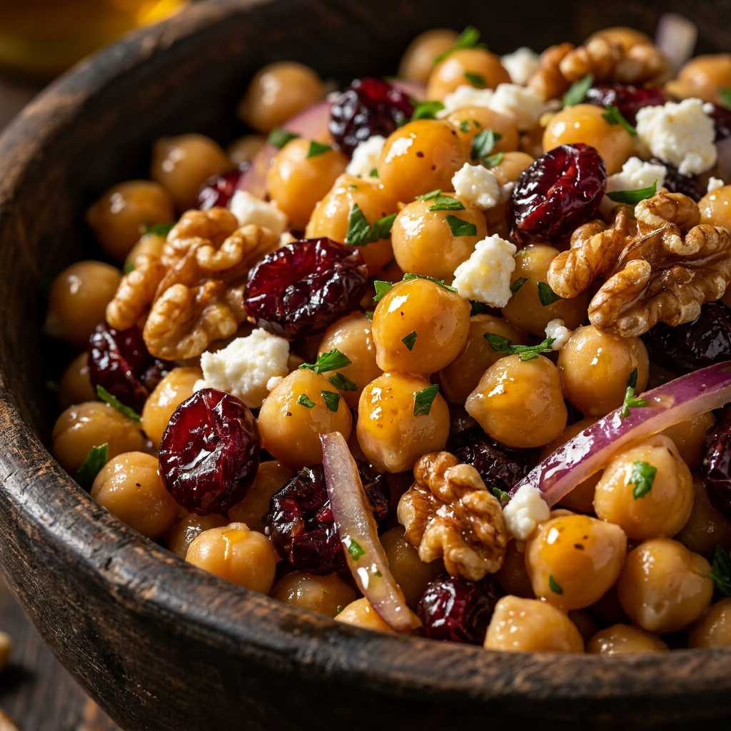 Cranberry Walnut Chickpea Salad – Orange Vinaigrette Zest