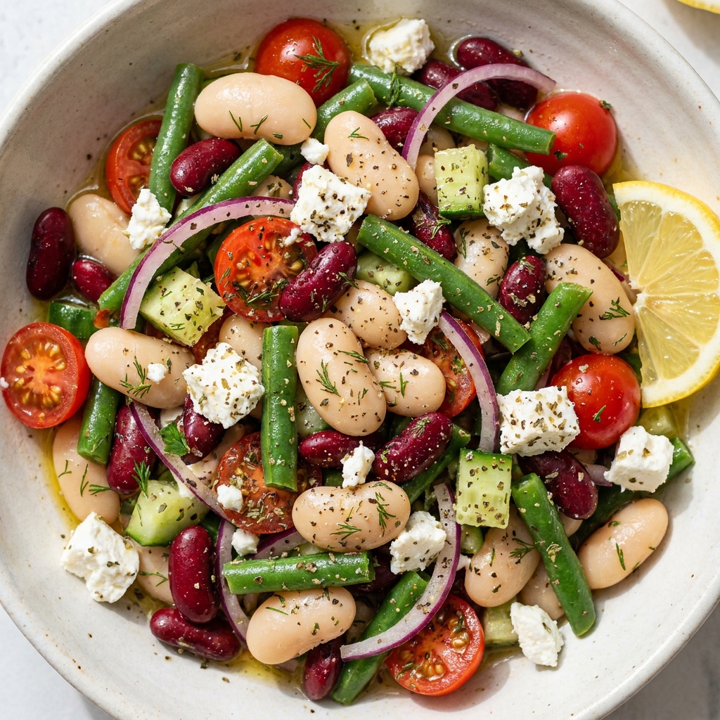Greek Bean Salad With Lemon Marinated Beans – Tangy Meal