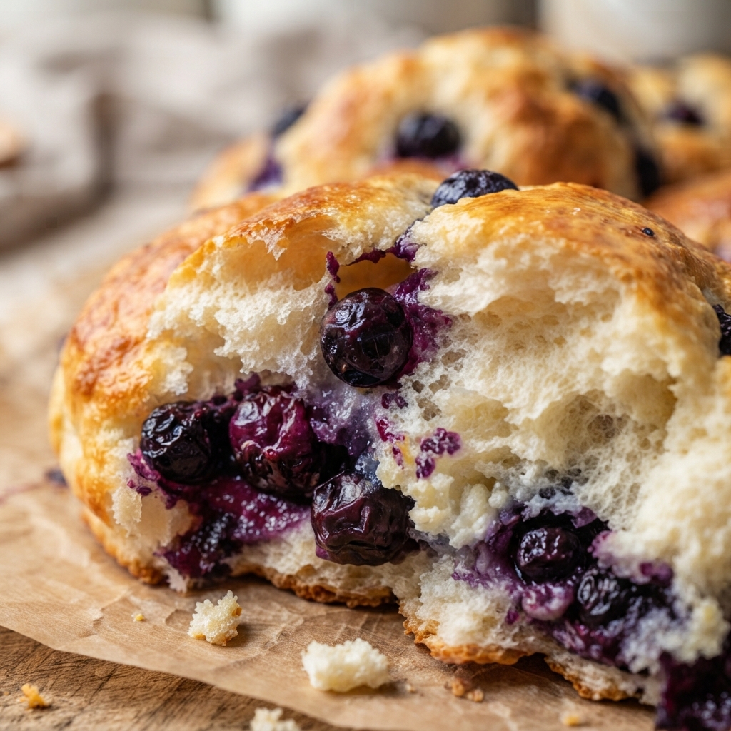 High Protein Blueberry Cloud Bread Cottage Cheese Breakfast