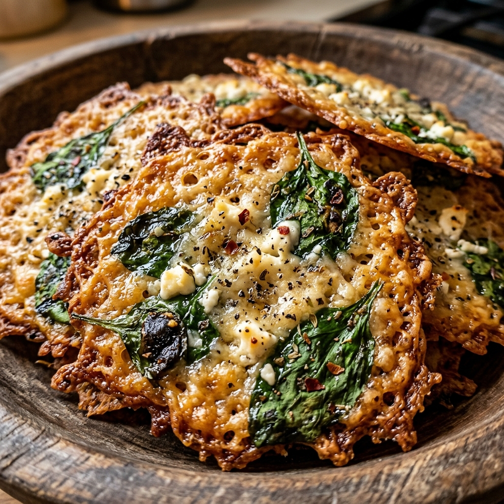 Mediterranean Spinach & Feta Crisps – Crispy Appetizer