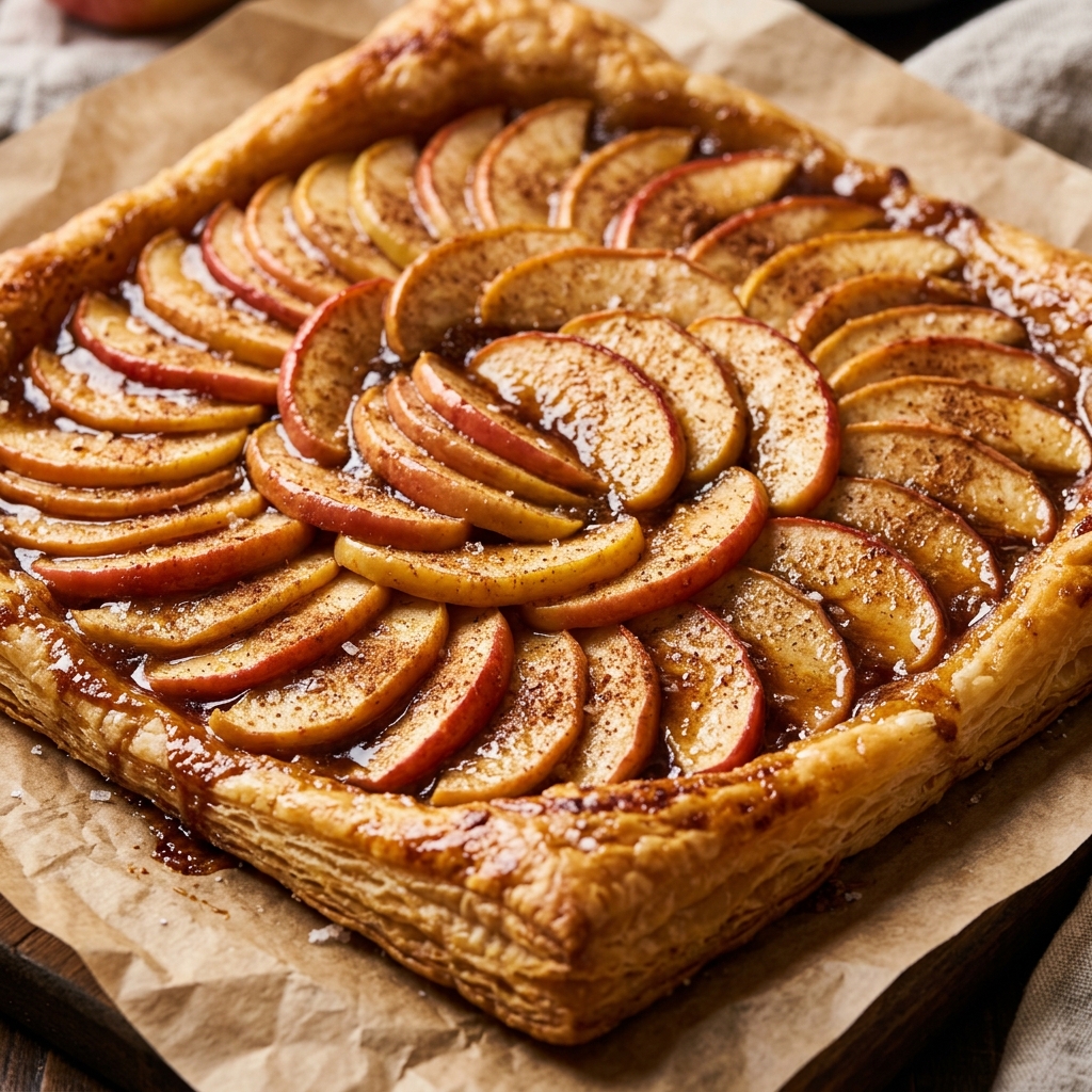 Puff Pastry Apple Tart with Brown Sugar Butter Recipe
