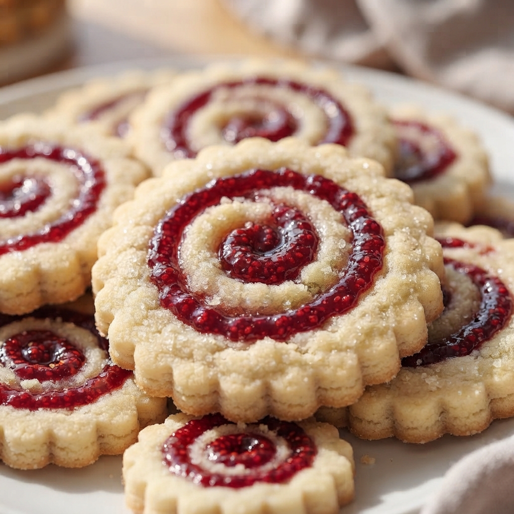 Raspberry Swirl Shortbread Cookies – Crispy Berry Delight