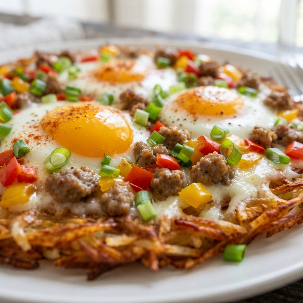 Sizzling Breakfast Pizza: Crispy, Gooey Morning Delight