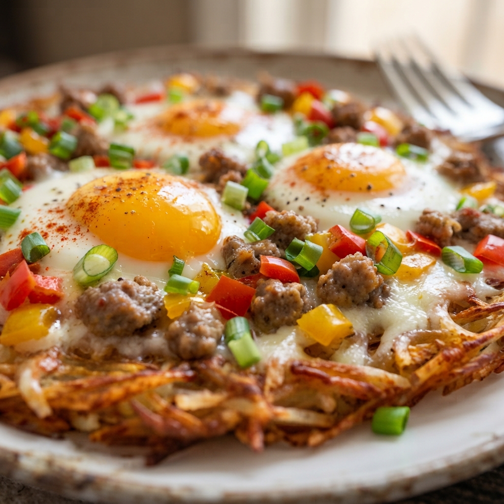 Sizzling Breakfast Pizza: Crispy, Gooey Morning Delight