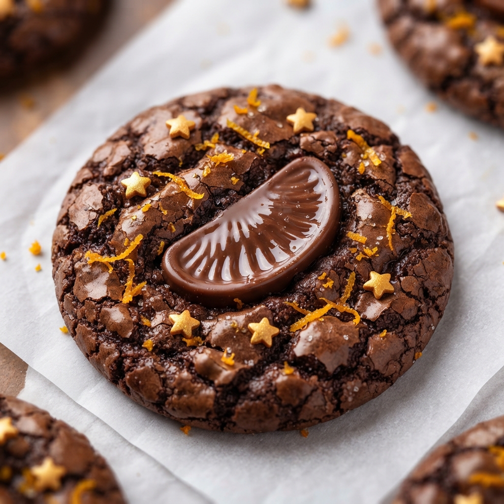 Baked Terry's Chocolate Orange Cookies with glossy glaze